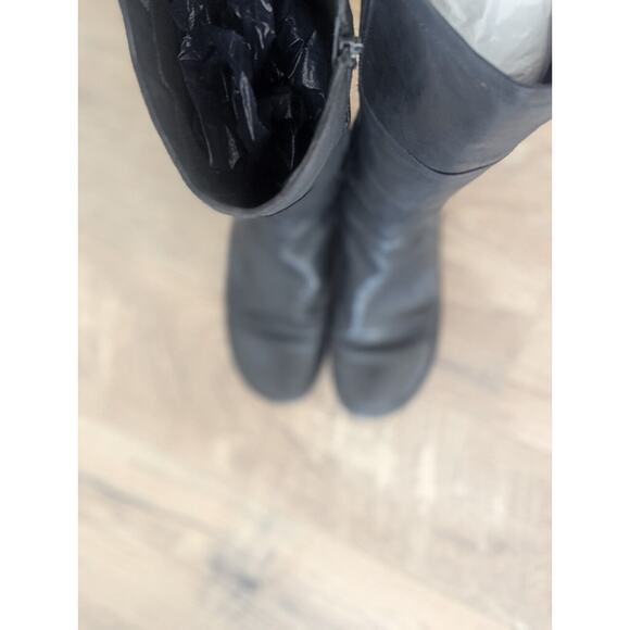 Miz Mooz Wedge Heel High Boot Black Leather, Victorian Steampunk Style Size 11 - Picture 9 of 16